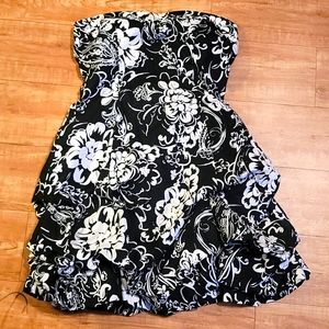 Strapless floral dress